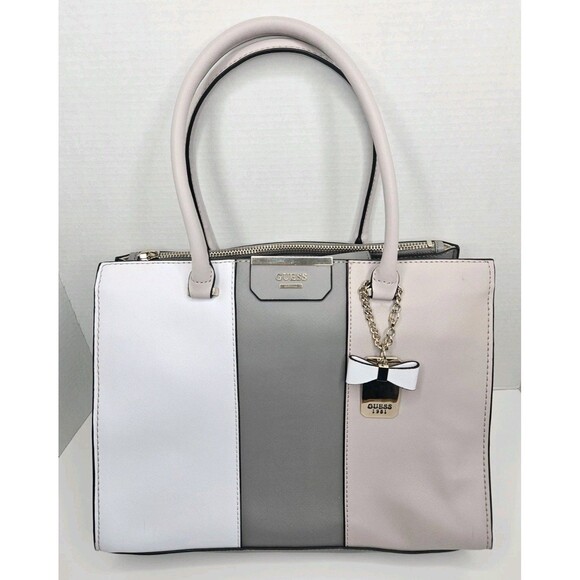 GUESS Cloud Multi Ryann Colorblock Society Carryall Tote Purse Bag Satchel - Picture 1 of 12